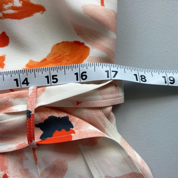 New Theory Silk Dress Floral Print Linigole Lily Pockets Belted Event Formal 8 - Picture 13 of 14